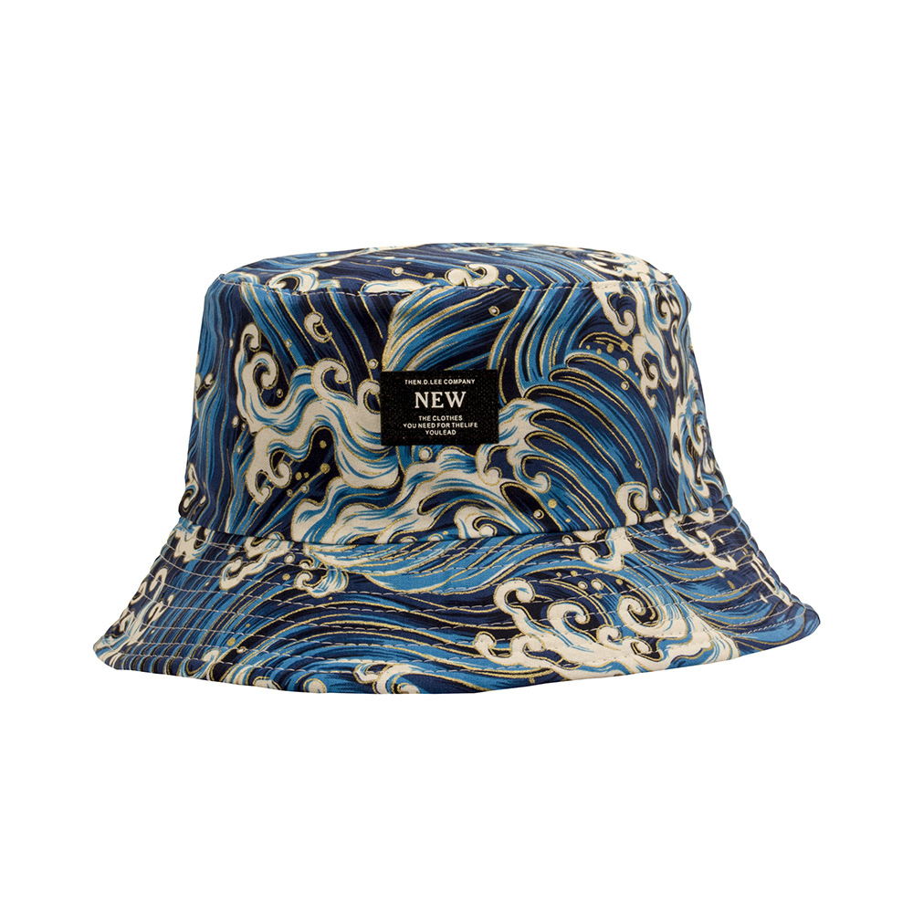 Men's And Women's Matching Wave Pattern Vintage Workwear Style Surf Cap For Outdoor Street Skateboarding Music Festival Daily Wear Casual Sun Hat