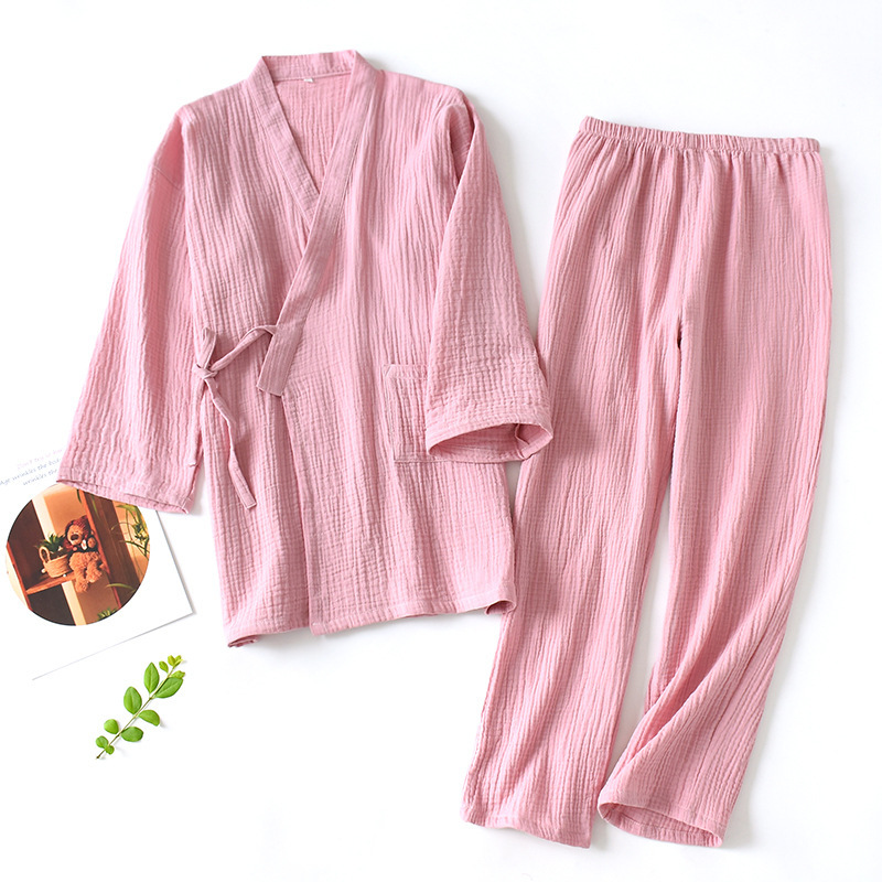 Title 6, Japanese Crepe Pajamas Loose Bathrobe Set