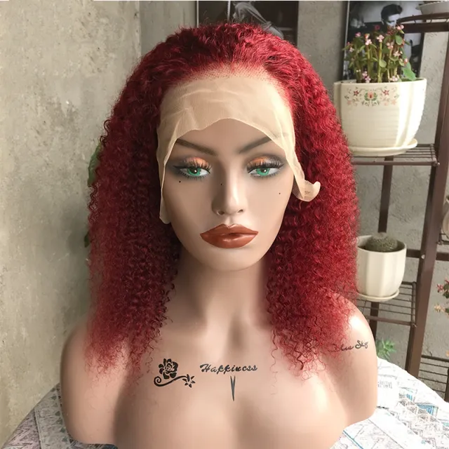 Frontal Lace Wig Human Hair Kinky Curly Hair 10Inch - Shop at LoveMi