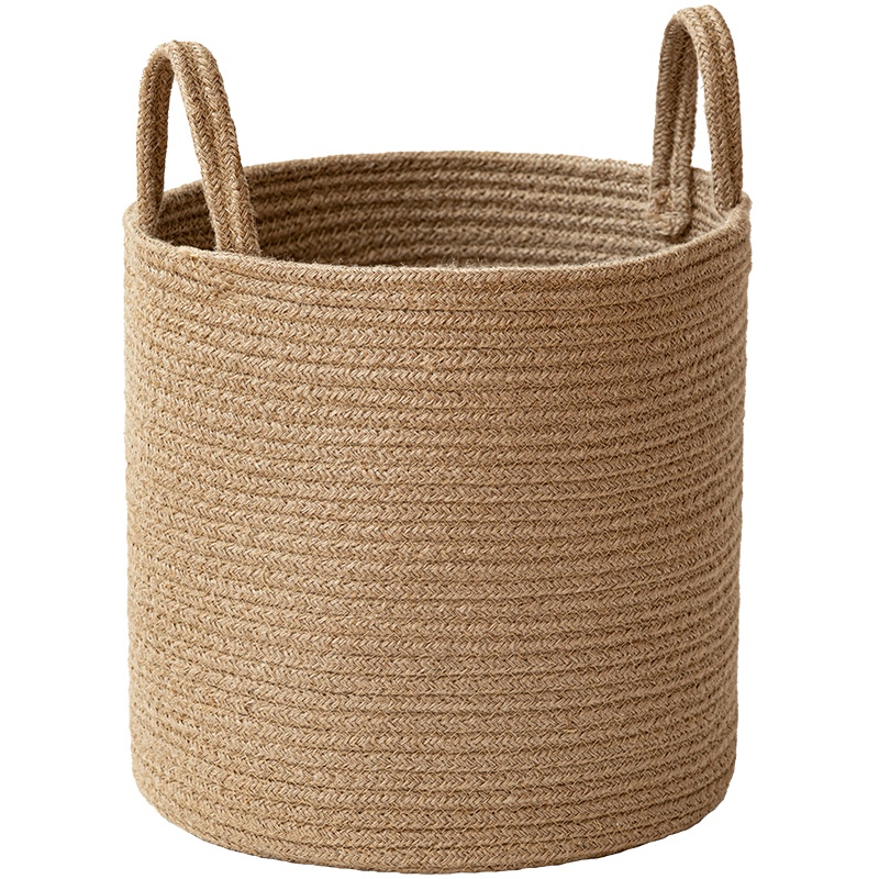 Jute Hand-woven Cotton Basket (Small)