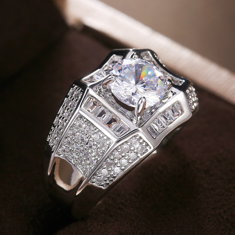 Europe And America Inlaid Zircon Women's Couple Ring