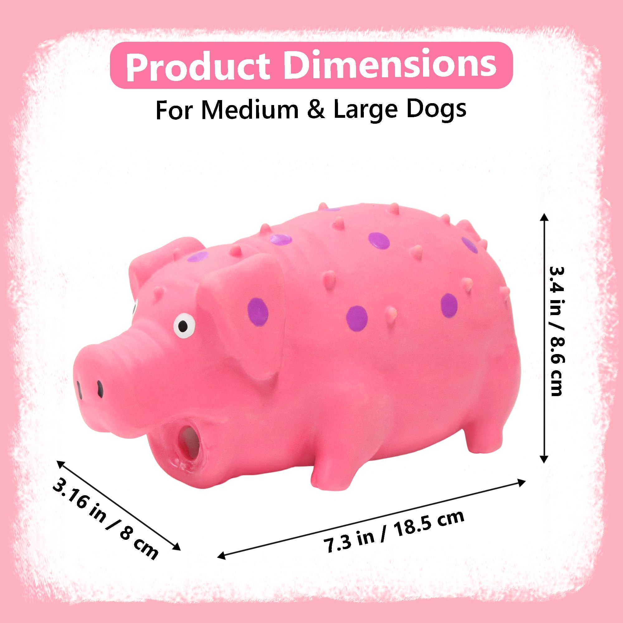Squeaky Pig Dog Toy That Oinks, Latex Pig 7.3 In Grunting Dog Toys, Durable Dog Chewing Toys For Small Medium Large Dogs 1