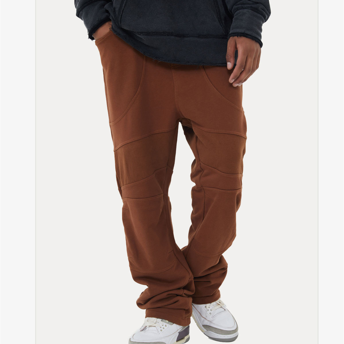 Vintage Dark Brown Couple Loose Casual Pants