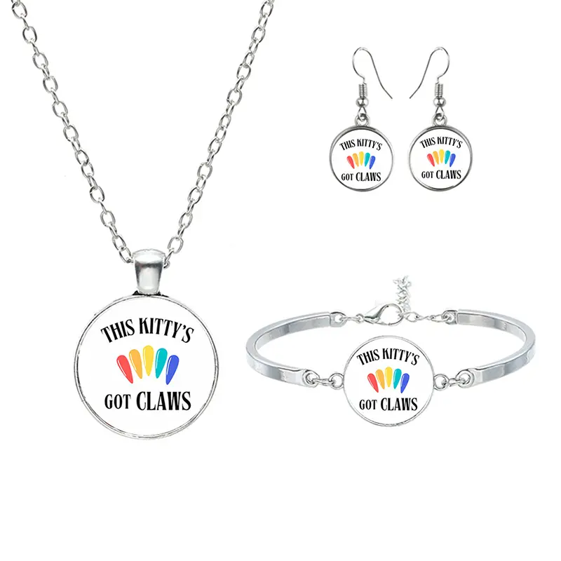 New Wednesday Glass Jewelry Sets For Women Girls Handmade Trendy Necklaces Bracelets Earrings Party Gift