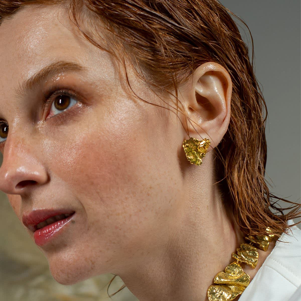 Asymmetrical Earrings Women's European And American Lava  Retro