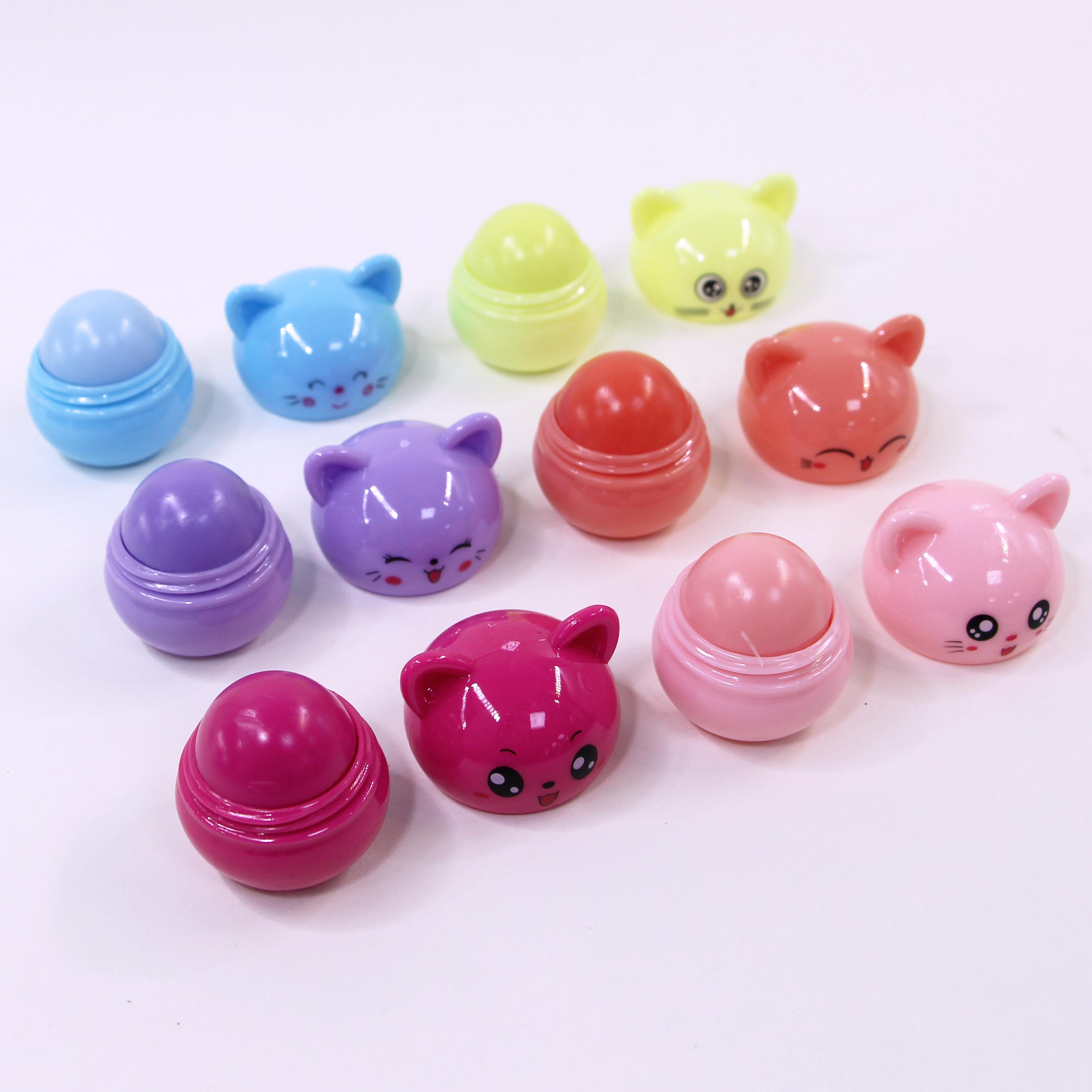 12 Fun And Colorful Design Daily Use Colorful Kitten Travel Size Lip Balm,Self-pickup Only