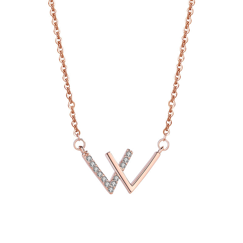 Korean Version Of Light Luxury Niche Ins Letter Design W Pendant Clavicle Chain