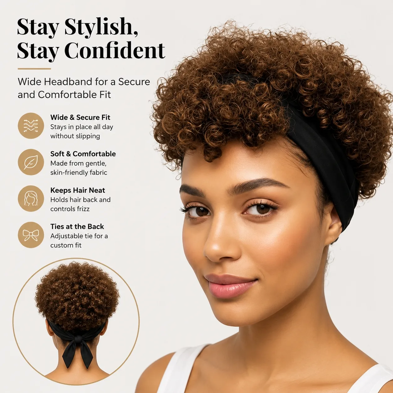 Human Hair, Brown Short Curly Wig, No