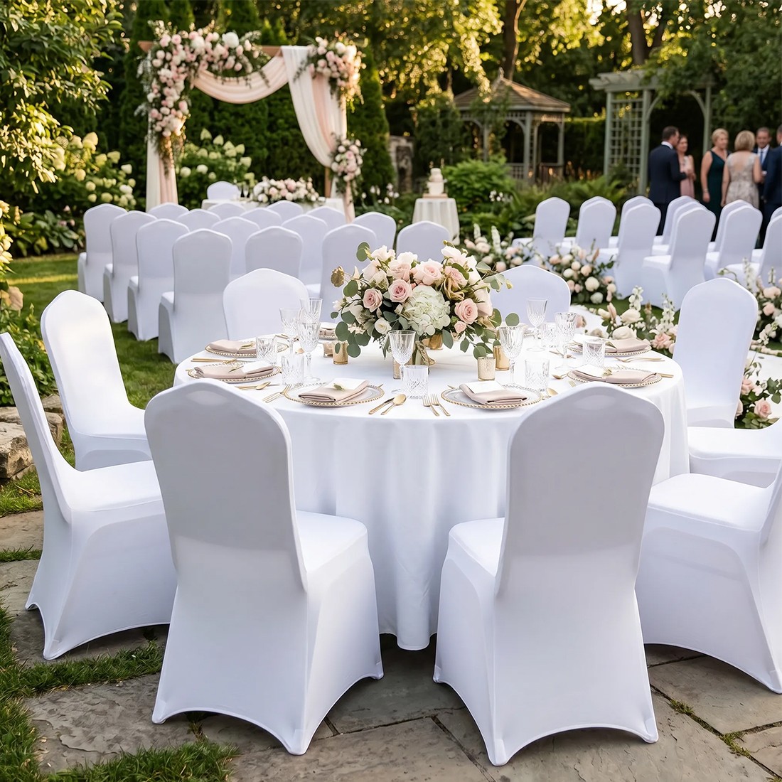 1PCS Stretch Spandex White Folding Chair Covers Gorgeous Formal Chairs UK — image 6