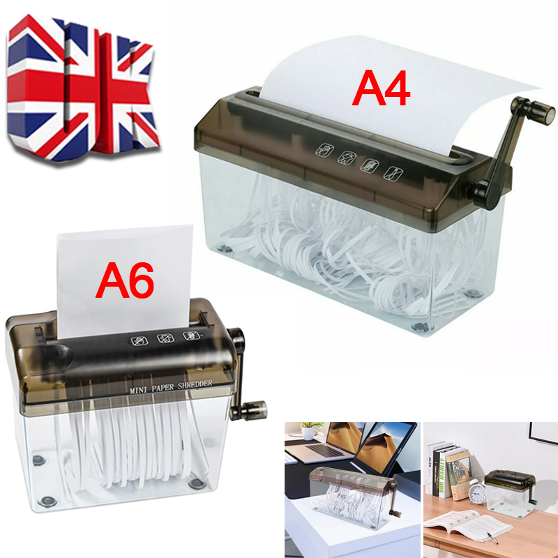 Portable A6 A4 Paper Hand Shredder Manual Straight Cut Home Office