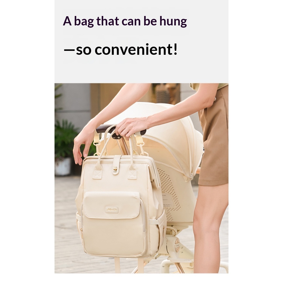 Multi Functional Handheld Backpack Mother And Baby Bag For Outdoor Use, Large Capacity Dry Wet Separation, Mommy Bag - Light Gray — view 2