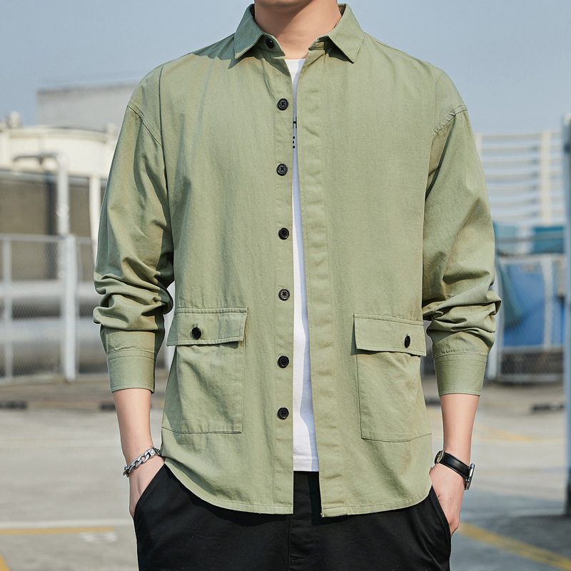 Title 6, New Mens Long-Sleeved Shirt Loose Shirt Toolin...