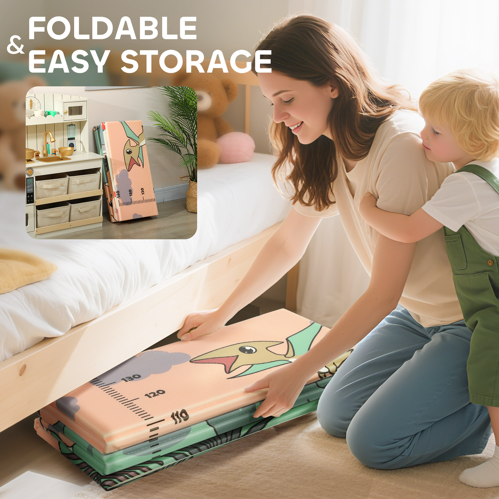 Dinosaur Themed Baby Placemat, Double-sided, Foldable, Waterproof, Suitable — image 9
