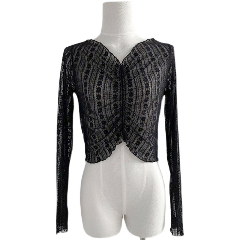 Lace Women's Long-sleeved Summer Short Umbilical Sunscreen