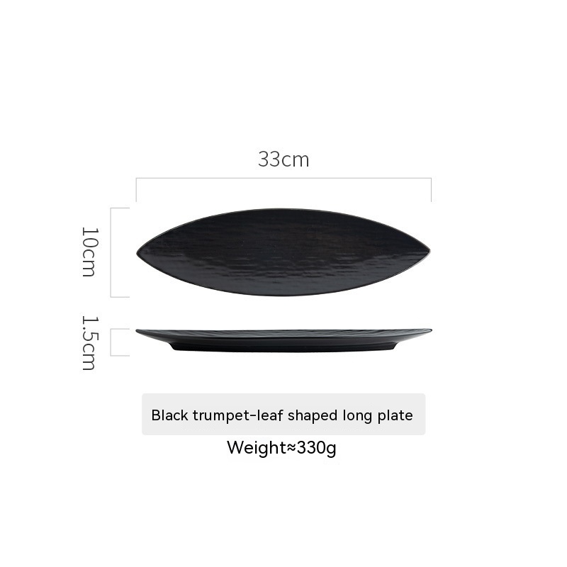 13 Inch Black Pointed Plate