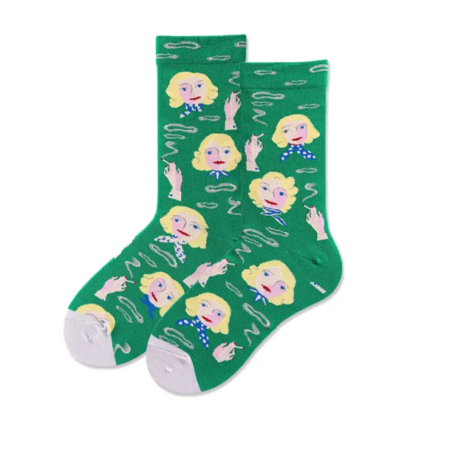Abstract Literary Women Stockings Trend Illustration Color Socks The Hands Of The Smoke - Shop at LoveMi