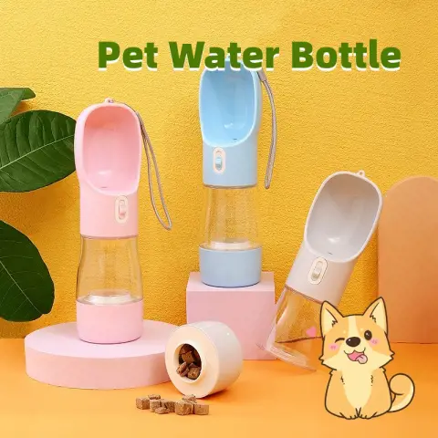 Pet Dog Water Bottle Feeder Bowl Portable Food Pets