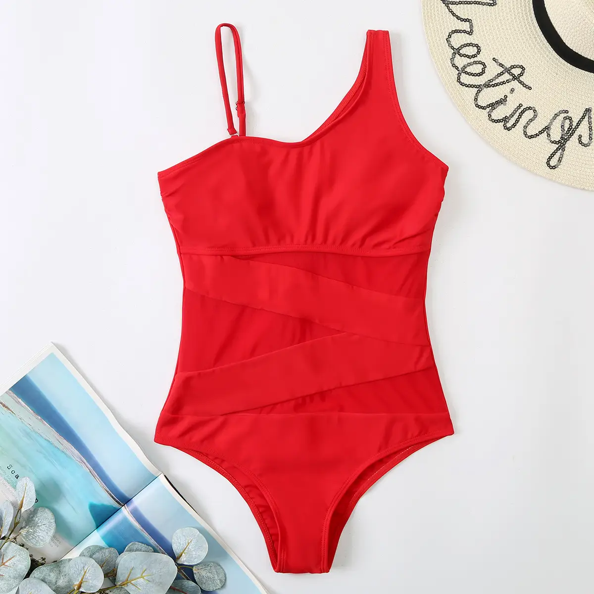 Slanted Shoulder Conservative Sling Bikini