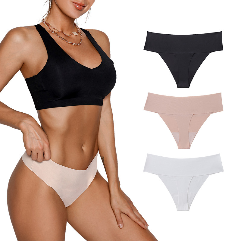 Title 4, Womens Seamless Thong Low Waist Ice Silk Under...