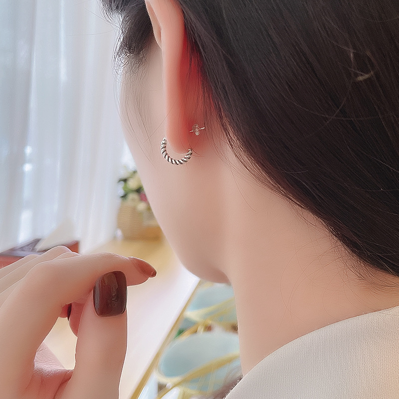 Vintage Braided Twist Cross Earrings