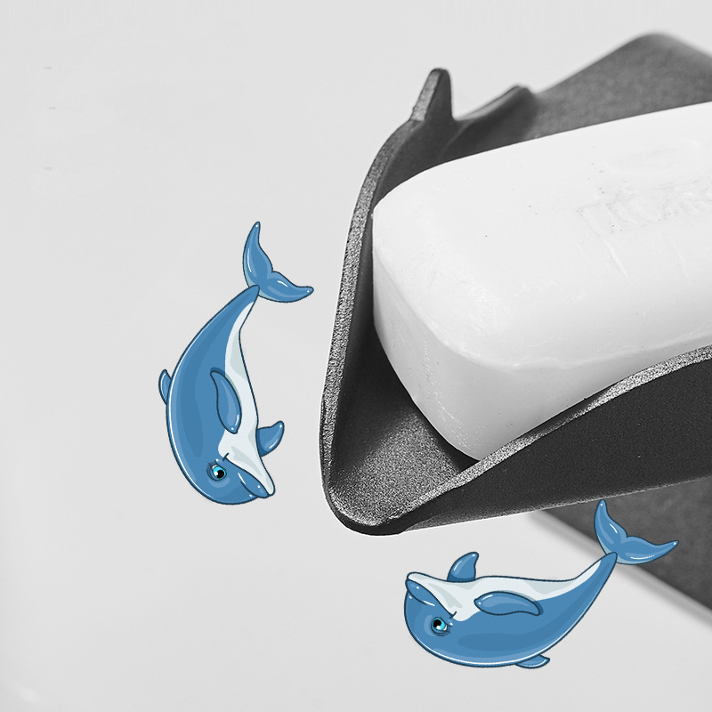 Non-perforated Space Aluminum Dish Black Sink Drain Soap Net Rack