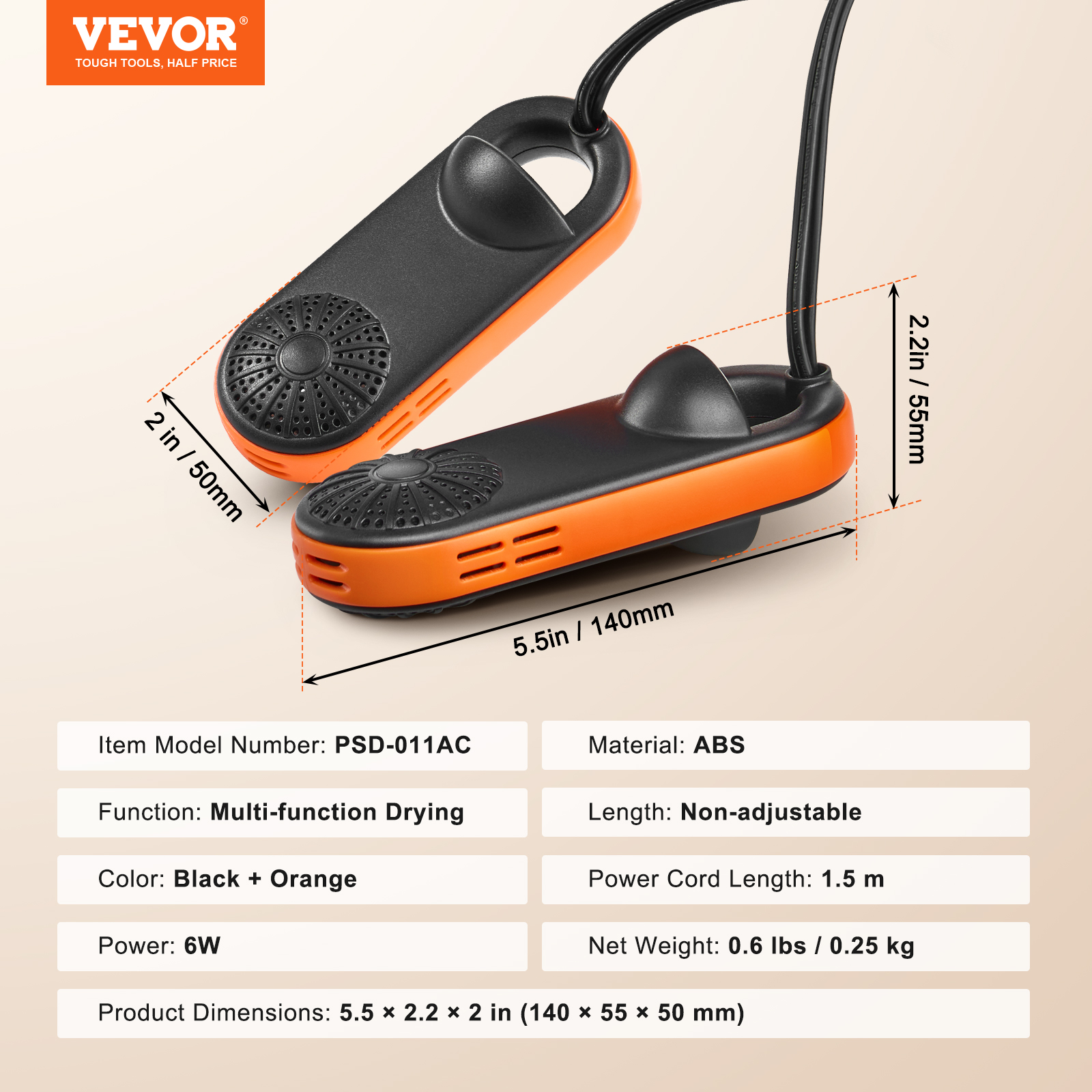 VEVOR Boot Dryer Shoe Dryer, Portable Footwear Dryers Machine With Auto Temperature Control For Rainy Seasons Winter Travel, Extendable Boot Warmer Fireproof Drying For Shoes, Gloves, Socks image 6