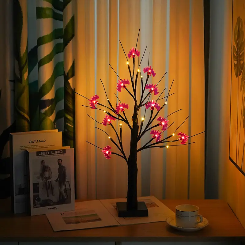 Led White Birch Tree Room Decoration Night