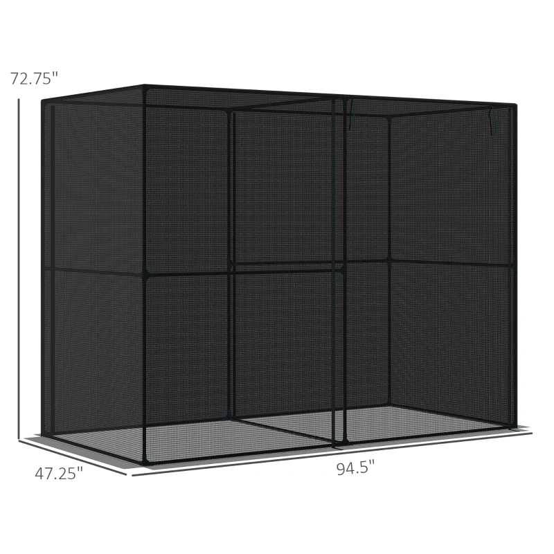 8' X 4' X 6' Crop Cage, Plant Protection Tent With Zippered Doors For Vegetable Garden, Backyard, Black product image