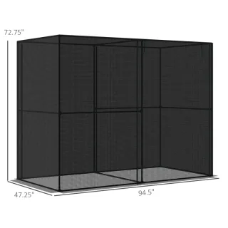 8' X 4' X 6' Crop Cage, Plant Protection Tent With Zippered Doors For Vegetable Garden, Backyard, Black