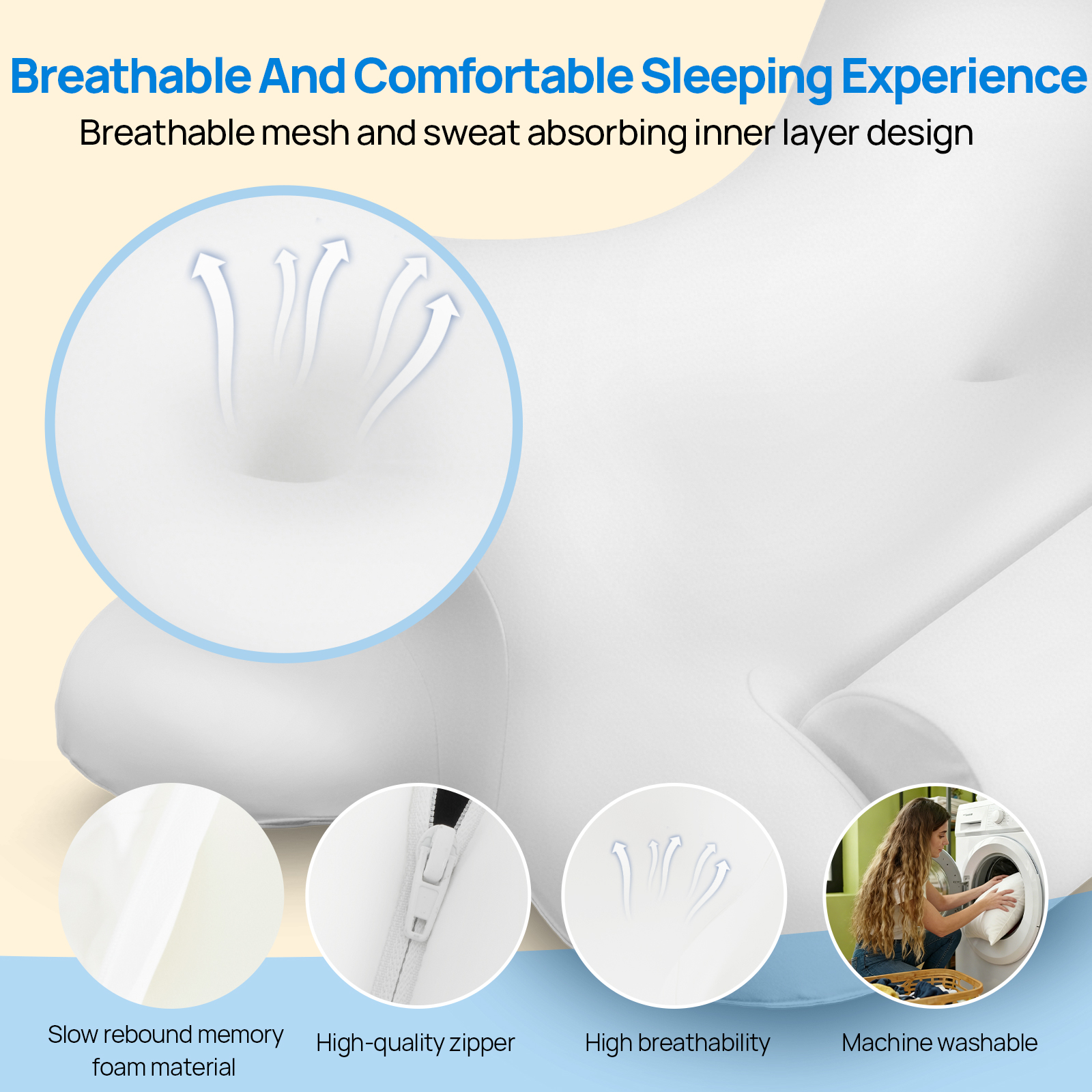 Cervical Neck Pillow, Cooling Ergonomic Memory Foam Pillows image 10