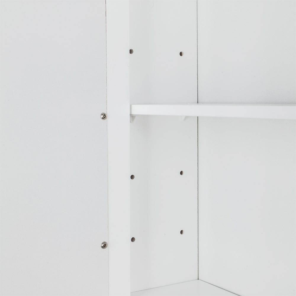 Single Door Mirror Indoor Bathroom Wall Mounted Cabinet Shelf White 8