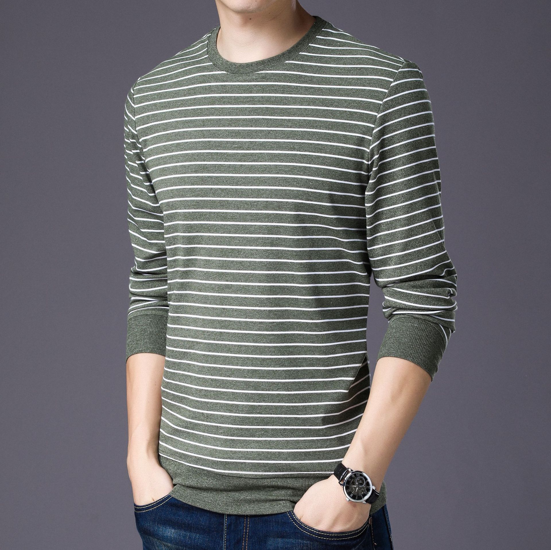 Title 4, Striped color block T-shirt pullover long sleeves