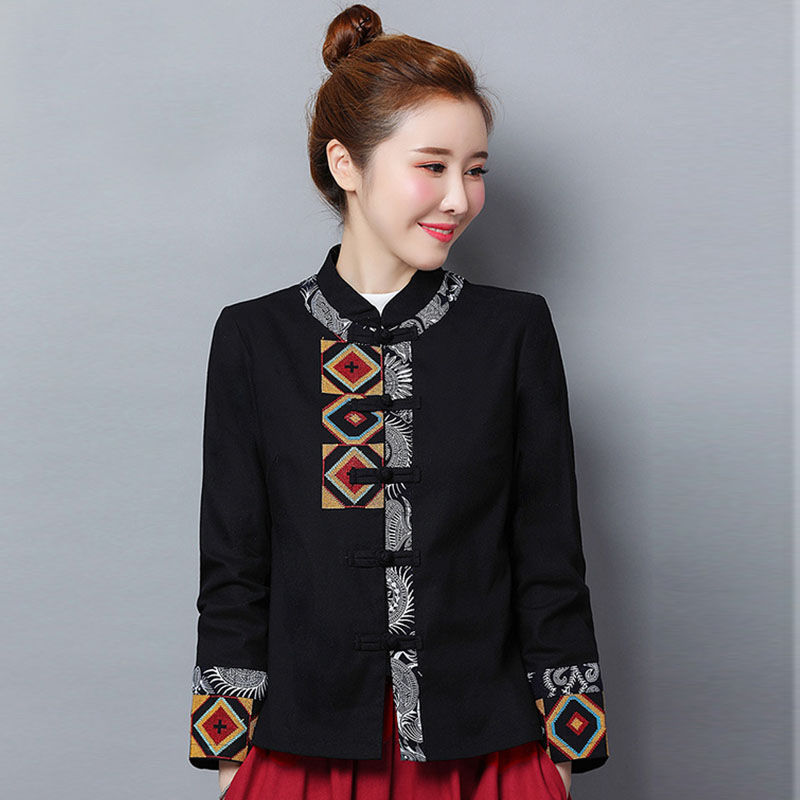 Ethnic Style Women's Chinese Style Retro Cotton And Linen Embroidered Short Coat — image 1