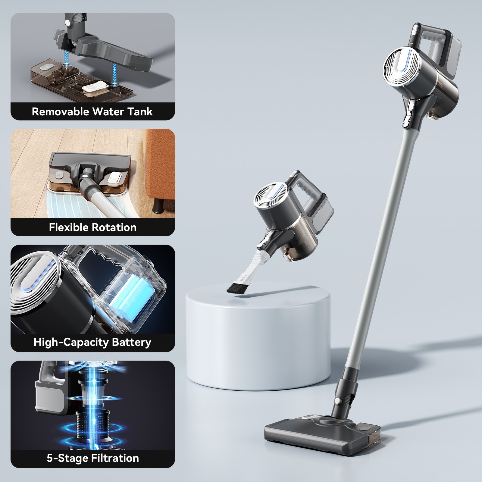 Cordless Bagless Handheld & Upright Vacuum Cleaner Home