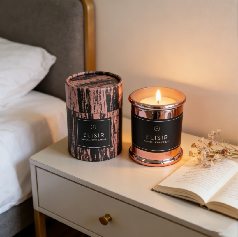 ELISIR Premium Soy Wax Candle 255g, Natural Soya Aromatherapy Candle For Home Relaxation And Home Refreshment