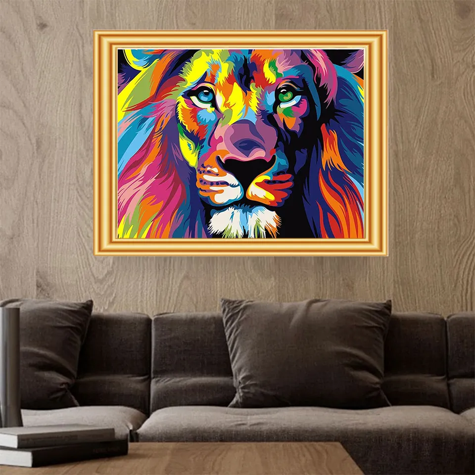 Animal Diamond Painting Lion Tiger Cat Dog