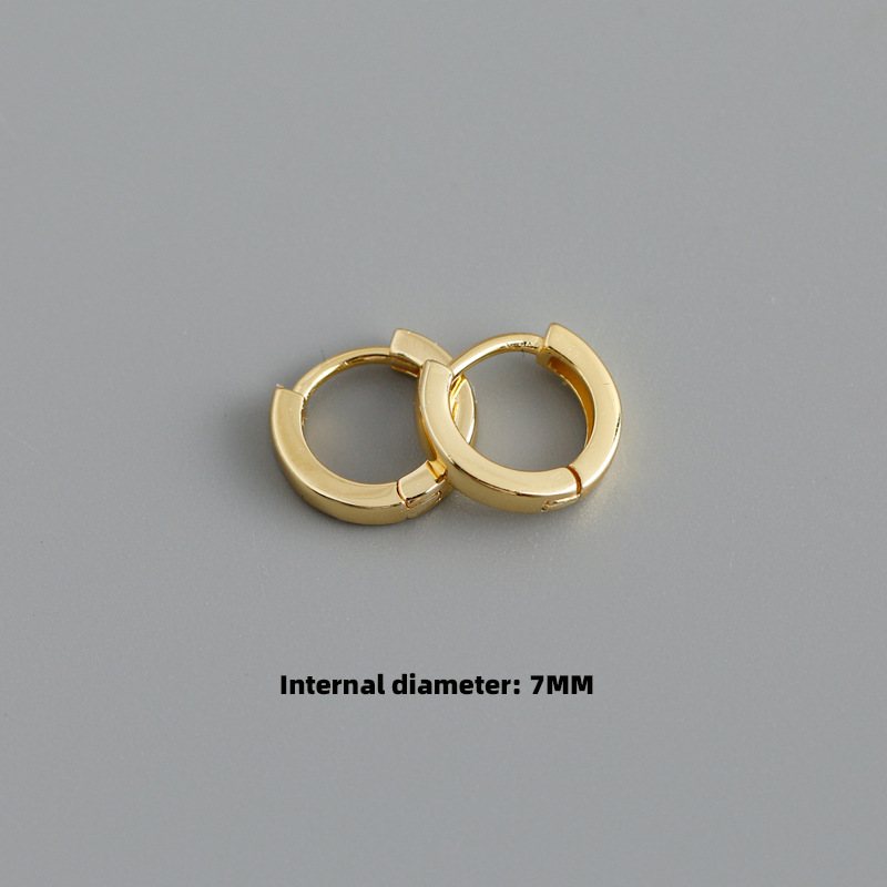 S925 White Fungus Buckle Earrings Gold