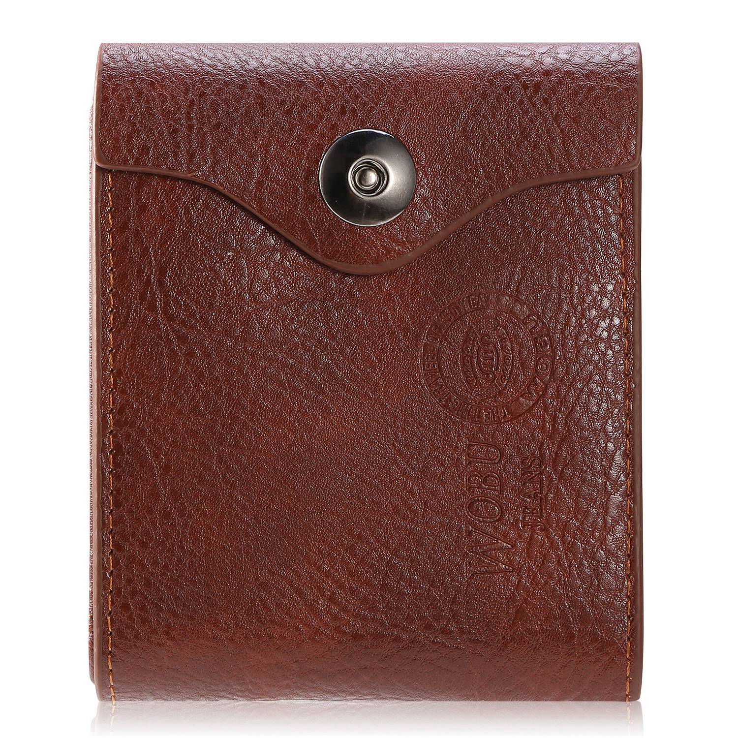 1Pc Men  Wallet PU Leather Purse Slim Card Holder Cases With 2 ID Window Coin Pocket — foto 6