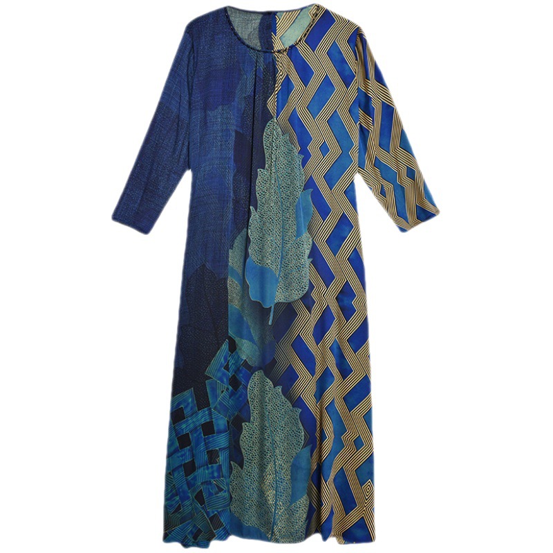 Middle-aged Women's Silk DressMom