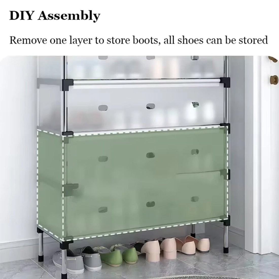 7 Tier Cabinet Storage Organiser Shoe Rack Stand Holder W Dust-proof Cover — image 9