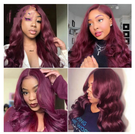 European And American New Wine Red Mid-length Curly Hair — foto 4