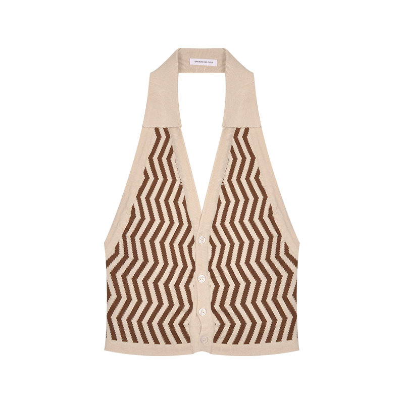 Short  Back Knit Bottoming Shirt With Inner And Outer Wear