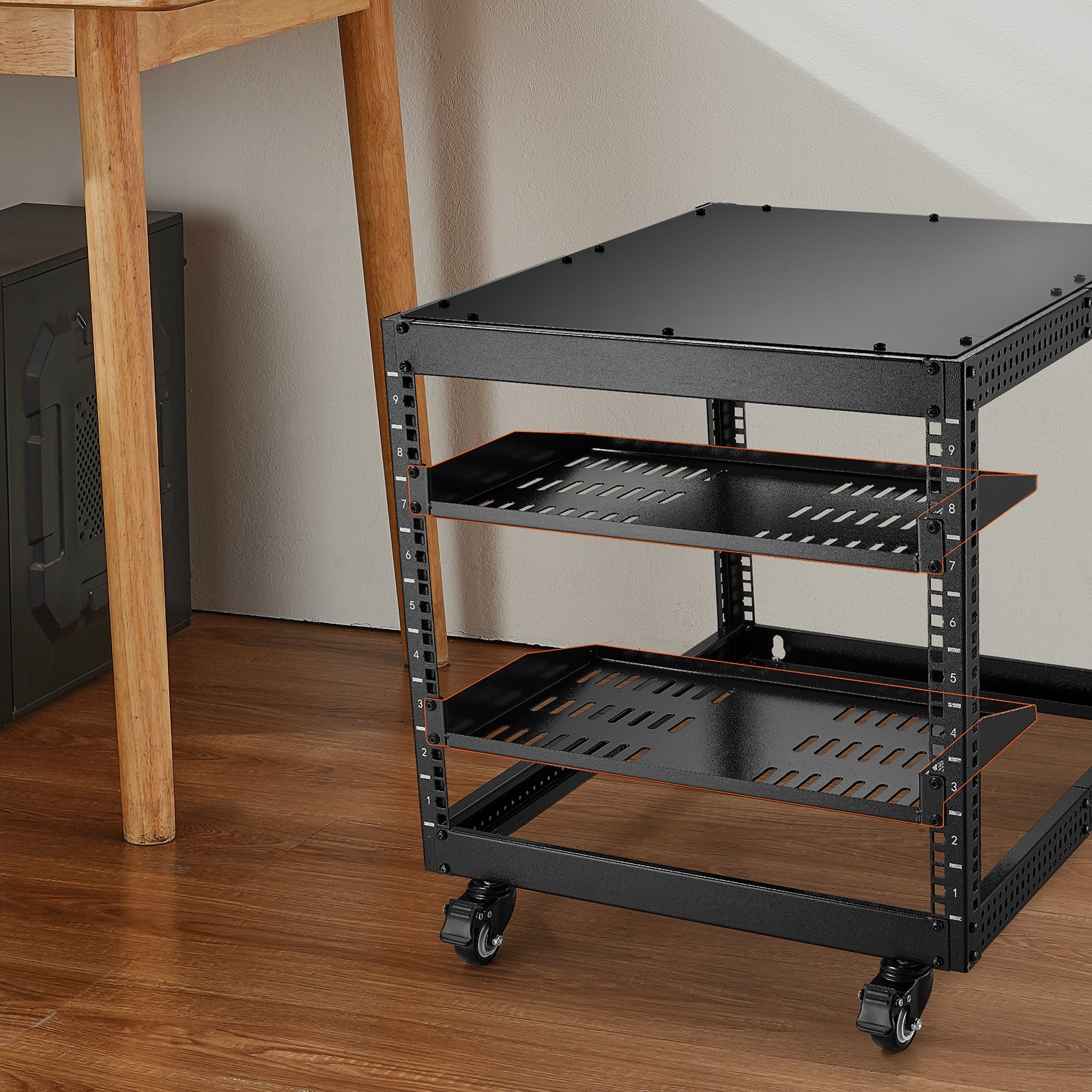 VEVOR 2PCS 1U Server Rack Shelf Depth Vented Rack Mount Shelf Tray image 4
