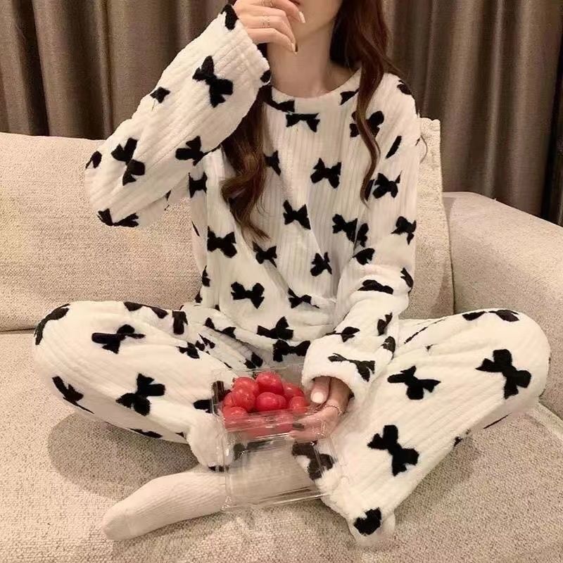  STJDM Nightgown,Winter Pajama Sets Soft Flannel Sleepwear  Cartoon Casual Thick Warm Home Clothes : Clothing, Shoes & Jewelry
