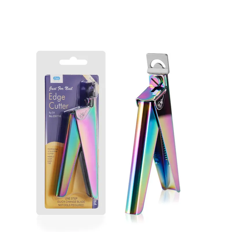 Stainless Steel Finger French U-Shaped Nail Scissors - Color Titanium
