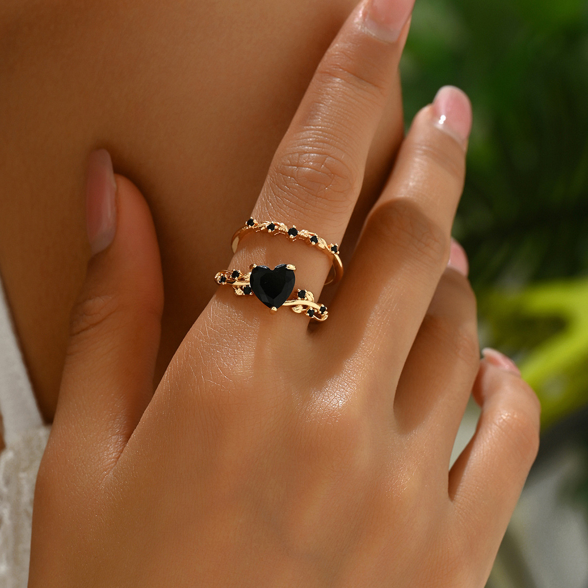 Minimal Cute Niche Heart Design Women Ring, Unique Versatile Plain Band Inlaid Cubic Zirconia, Sweet Premium Matching Couple Rings
