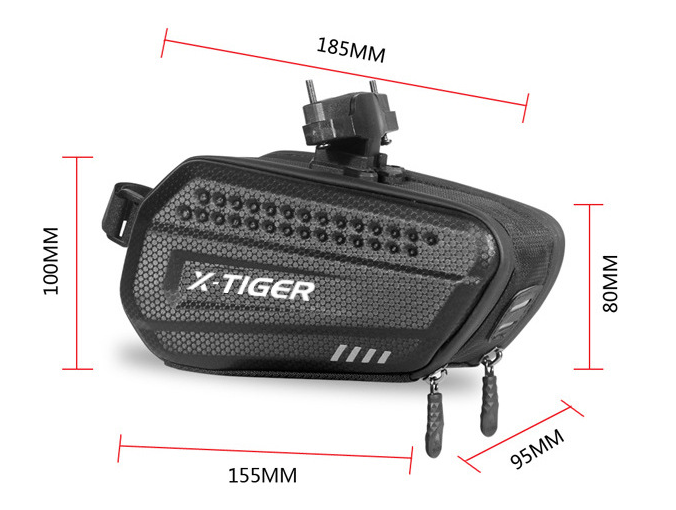 Bicycle Hard Shell Tail Bag Cycling Fixture Storage - Image 2