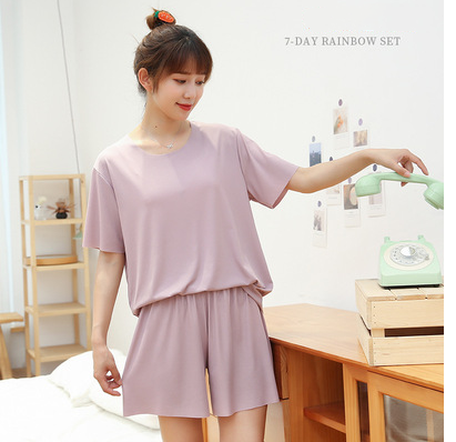 Title 7, Ice silk soft soft short sleeve shorts suit