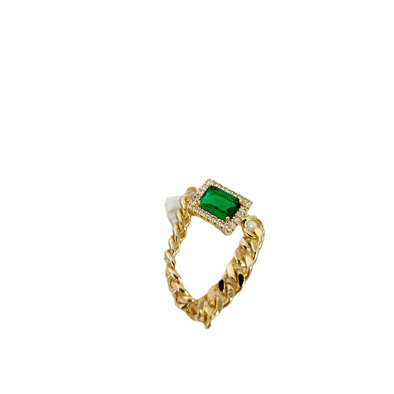 Niche Retro Fashion Diamond-studded Brass Gilded