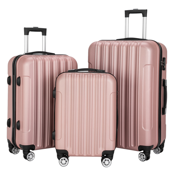 Vertical 3-in-1 Spinner Wheel With Handle Trolley Box 20in 24in 28in ABS Aluminum Alloy Trolley Fashion Color - Rose Gold — foto 4